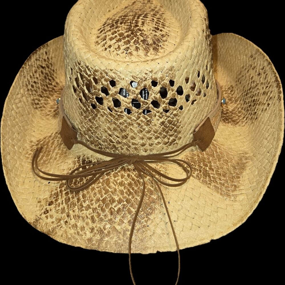 Western Tan Hat with Colorful Accents - Picture 3 of 4